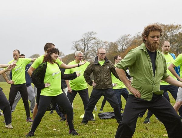 Team doing Tai Chi on Clifton Downs